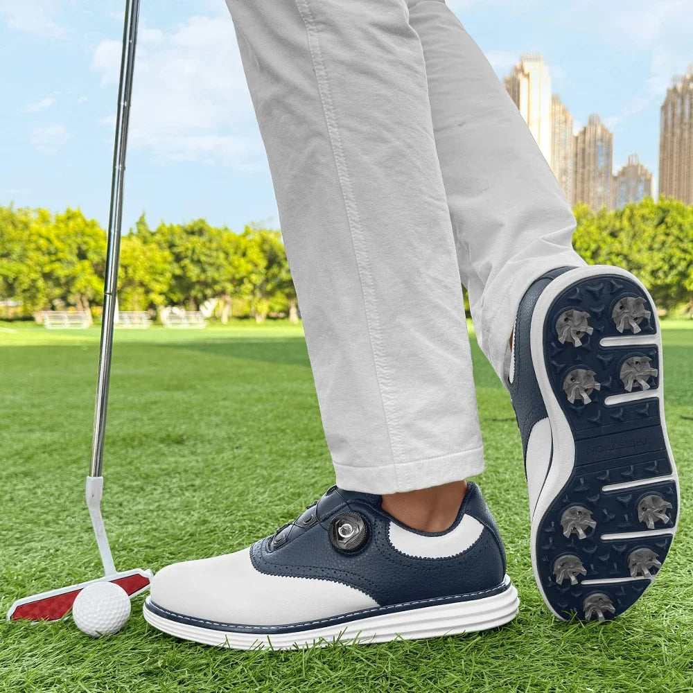 Professional Spiked Men Golf Shoes Waterproof Microfiber Anti-collision