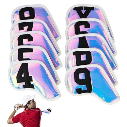 10pcs Golf Club Cover Driver Fairway Hybrid Waterproof Protector Set