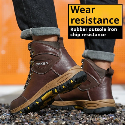 High Top Men Work Shoes Anti-Puncture Anti-smash   Slip Resistant Wate Resistant Hiking Boots