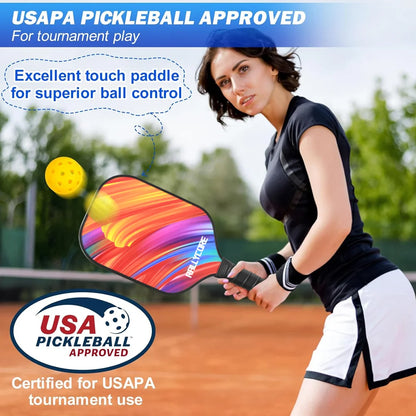 Pickleball Paddles Set of 2 with 4 Balls, Portable Carrying Bag, I Honeycomb Core