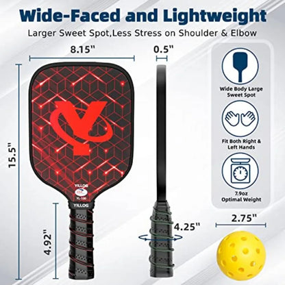 Pickleball Paddles, USAPA Approved Pickleball Paddle Set of 4, Fiberglass Surface Pickleball Set, 4 Pickleball Balls, 4 Cooling