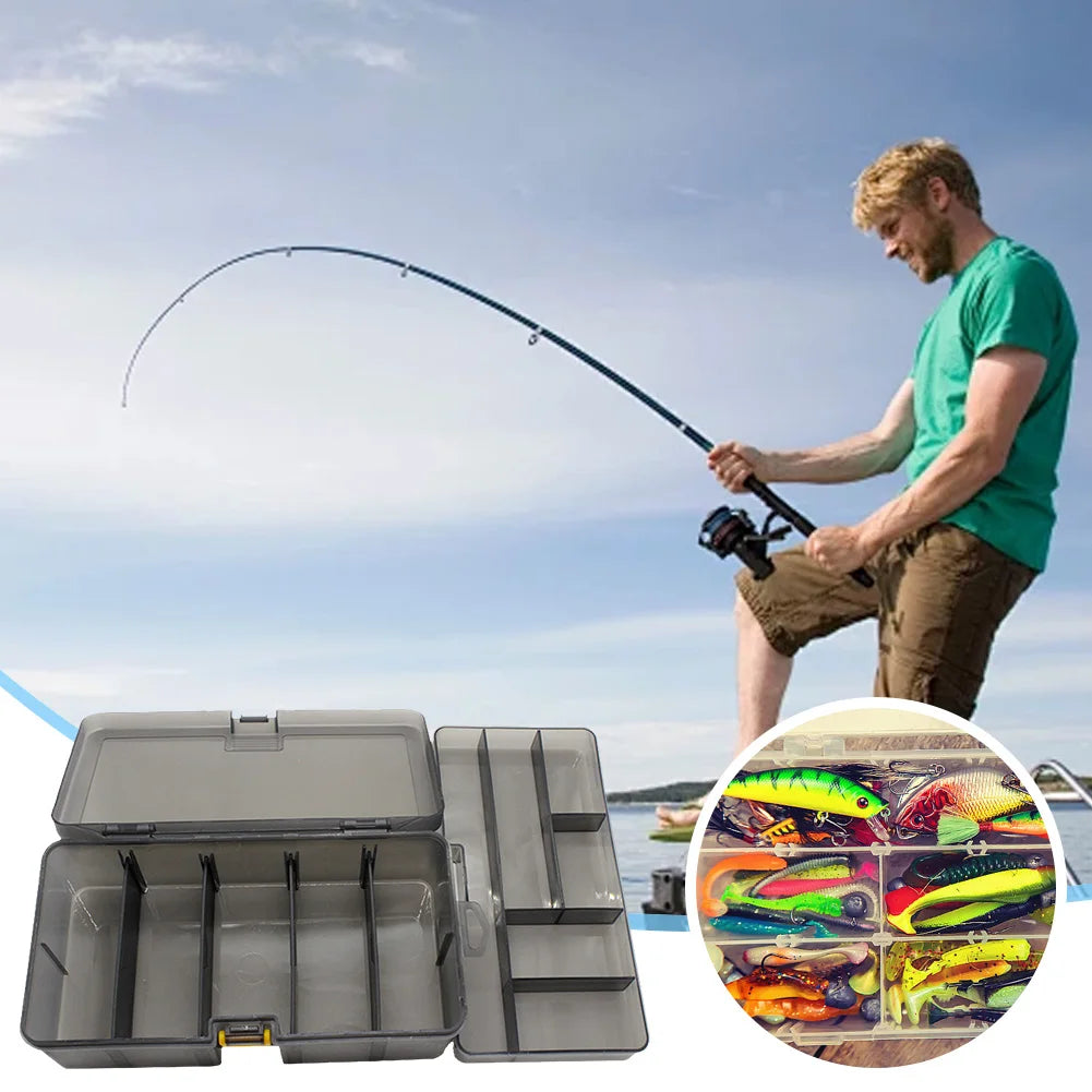 Double Layer Fishing Box with Adjustable Dividers