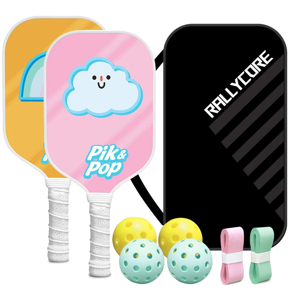 Family Fun Pickleball Set  2 Rackets, 4 Balls & Carry Bag for All Ages