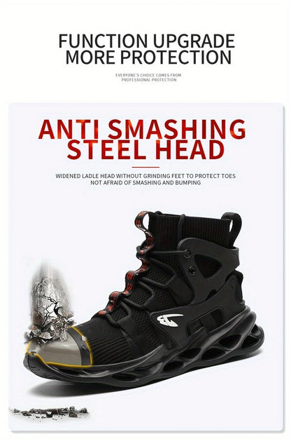 Fashionable breathable anti-smash and anti-puncture safety shoes