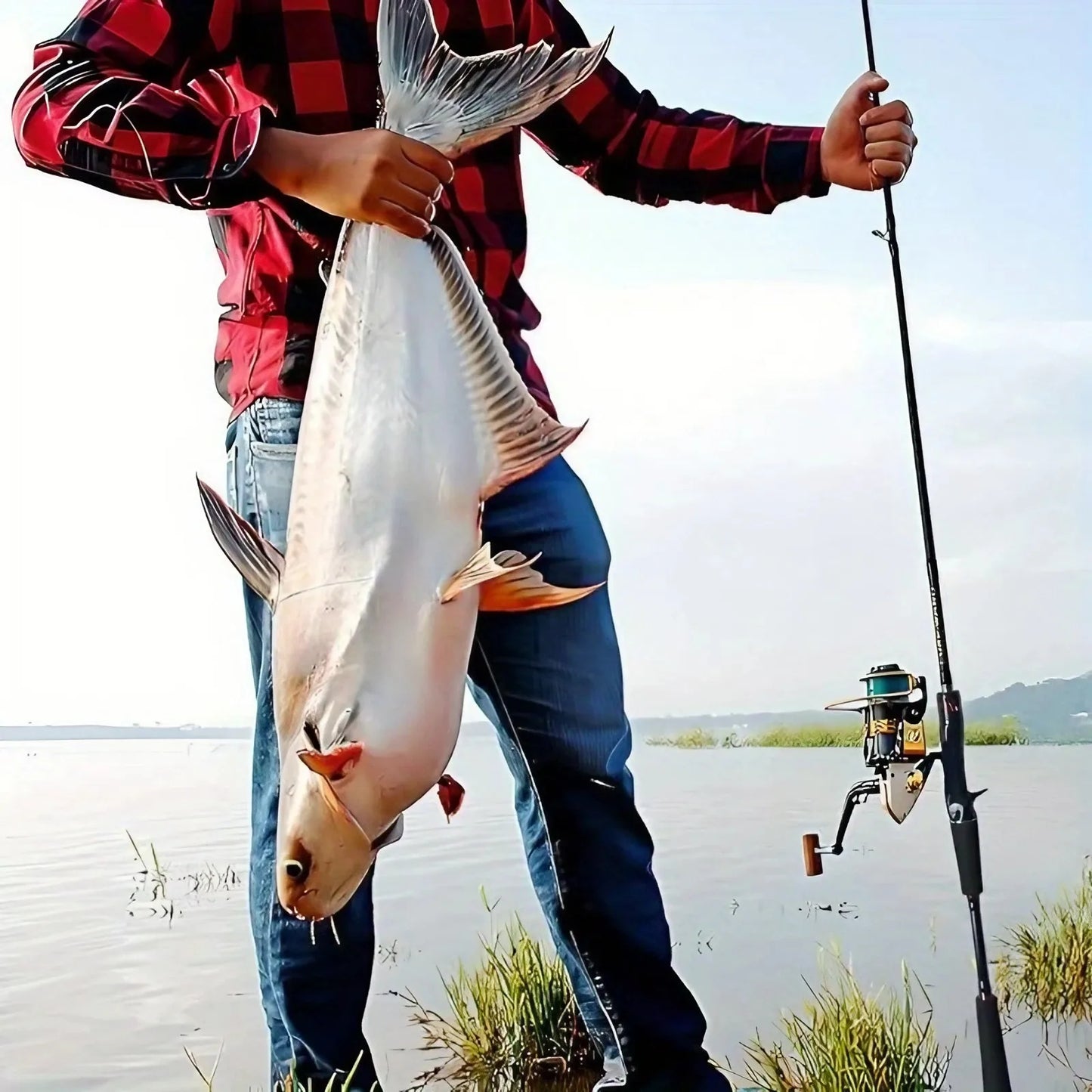 70.86inch Black and Golden Lure Rod