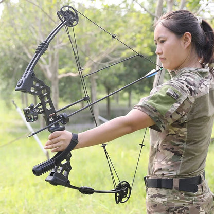 Adjustable Compound Bow Arrow Set with Spine 500 Carbon Arrows 20-70lbs 320FPS High-Strength Alloy Handle RH/LH