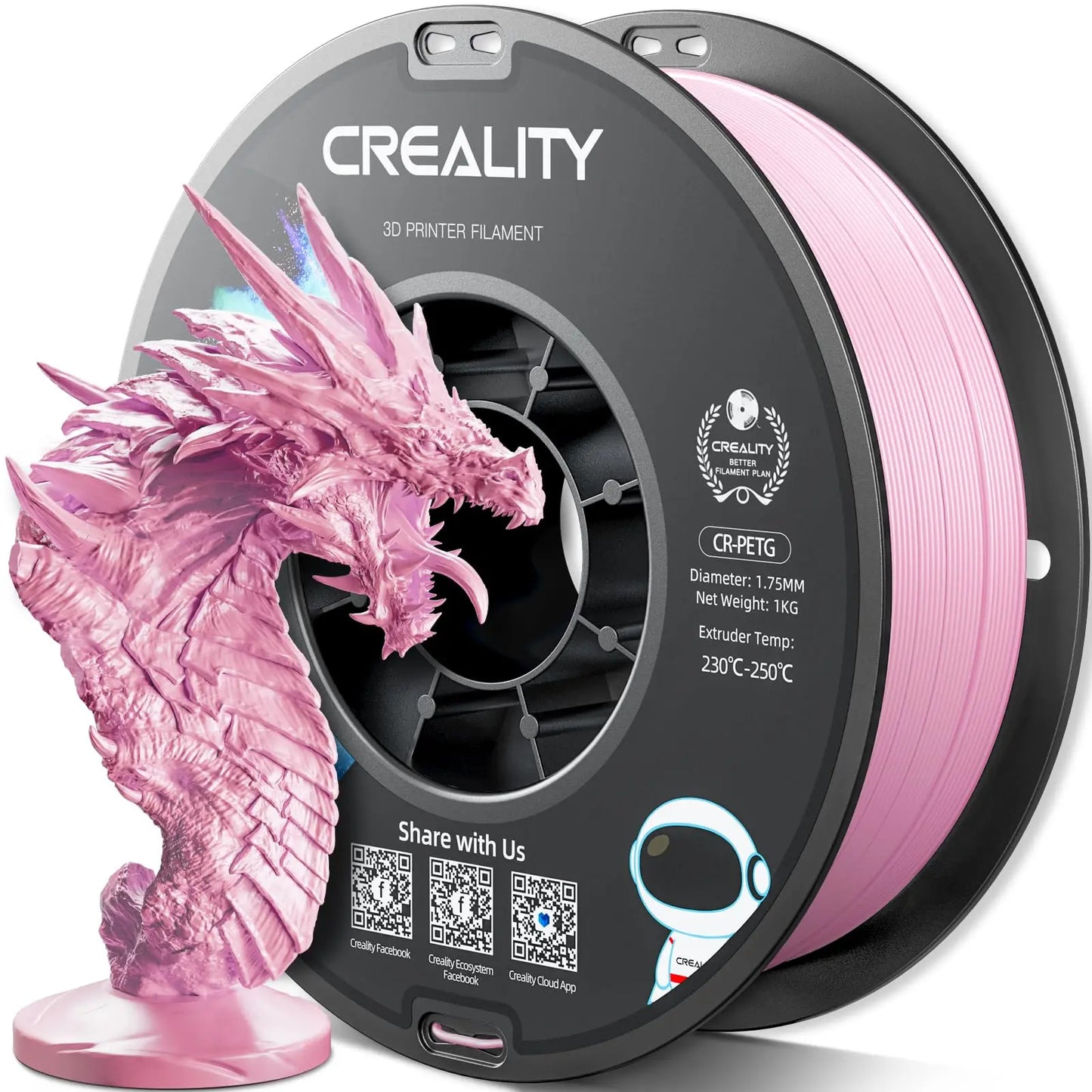 CREALITY PETG Filament 1.75mm 3D Printer Filament 1kg  Neatly Wound Spool