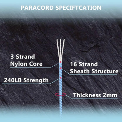 Paracord 240lb,  2mm Micro Utility Cord 3 Strand Parachute Spool Cord 100ft