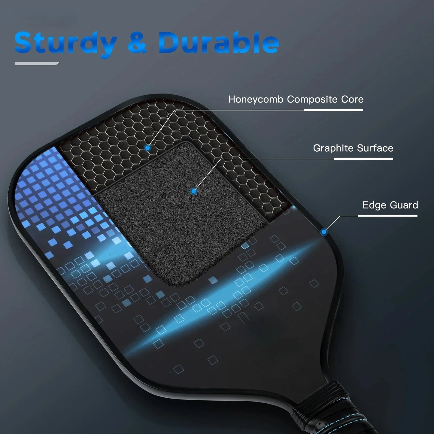 Pickleball Paddles Set Rackets Portable Racket Cover Carrying Bag Gift Kit USAPA Approved, Honeycomb Core 4 Balls