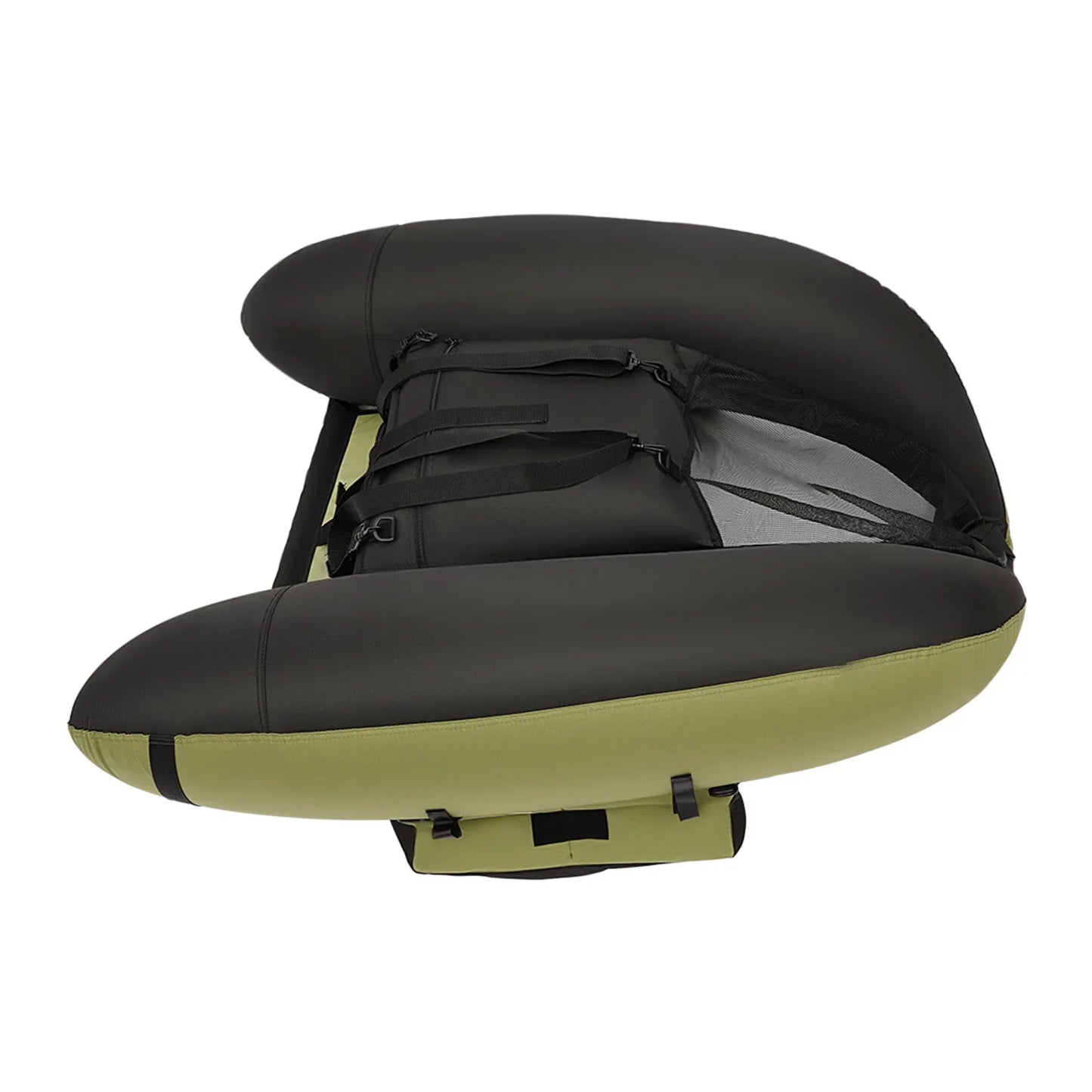 Inflatable Fishing Boat Waterproof Green 130kg/286.6lbs with Hand Air Pump for Fishing
