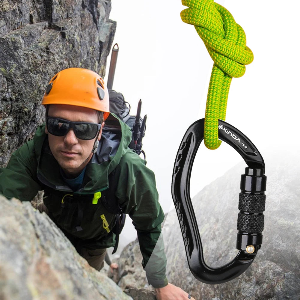 Carabiner Clip Aluminum Alloy Heavy Duty Carabiners Screw Lock