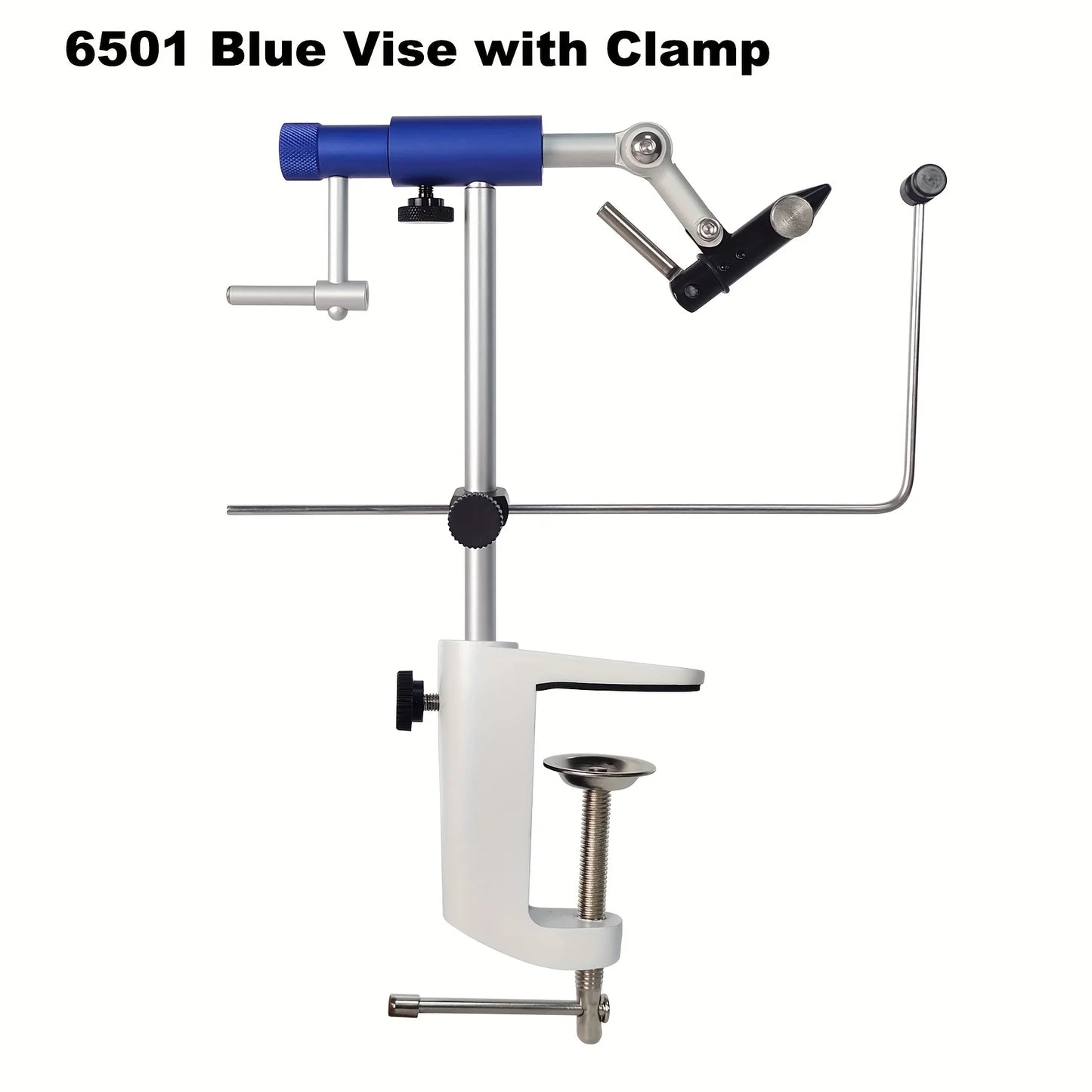 360° Rotatable Fly Tying Vise with Sturdy Base, Adjustable Aluminum Fly Tying Tool with Carbon Steel Jaws Precision Hook Holding