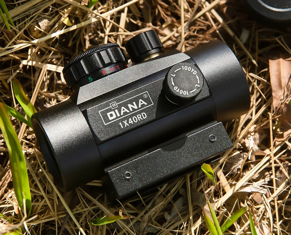 DIANA 1x40 Green Red Dot Scope Optics with 11/20mm Mount Outdoor Optical Tool Riflescope