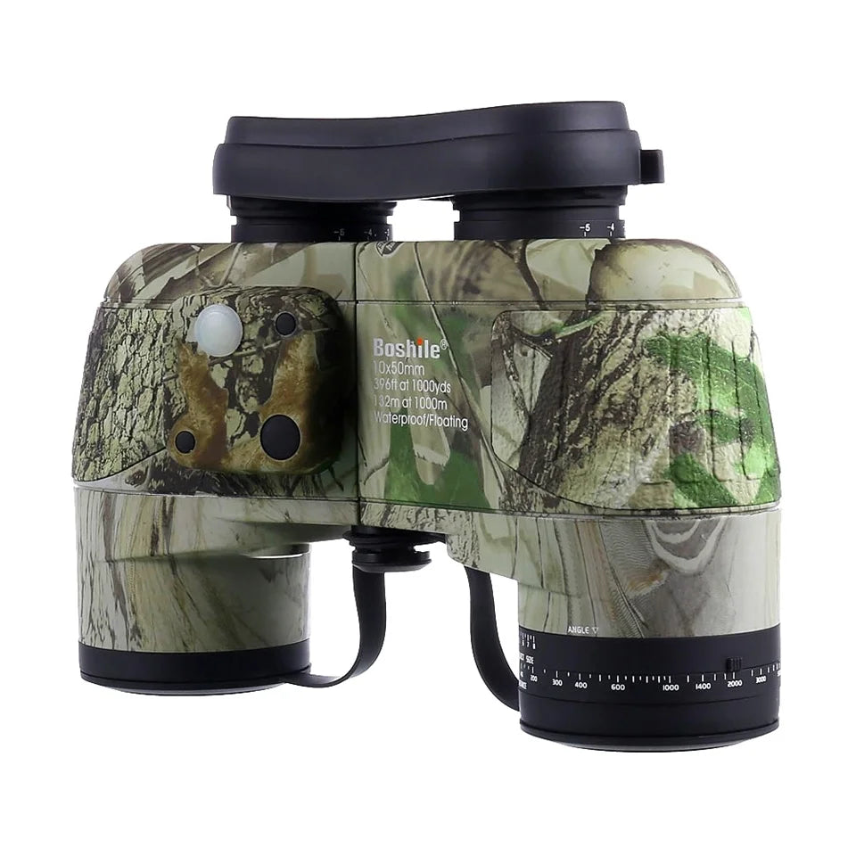 10x50 Binoculars with Rangefinder Compass BAK4 Prism FMC Lens eFogproof Waterproof Long Range