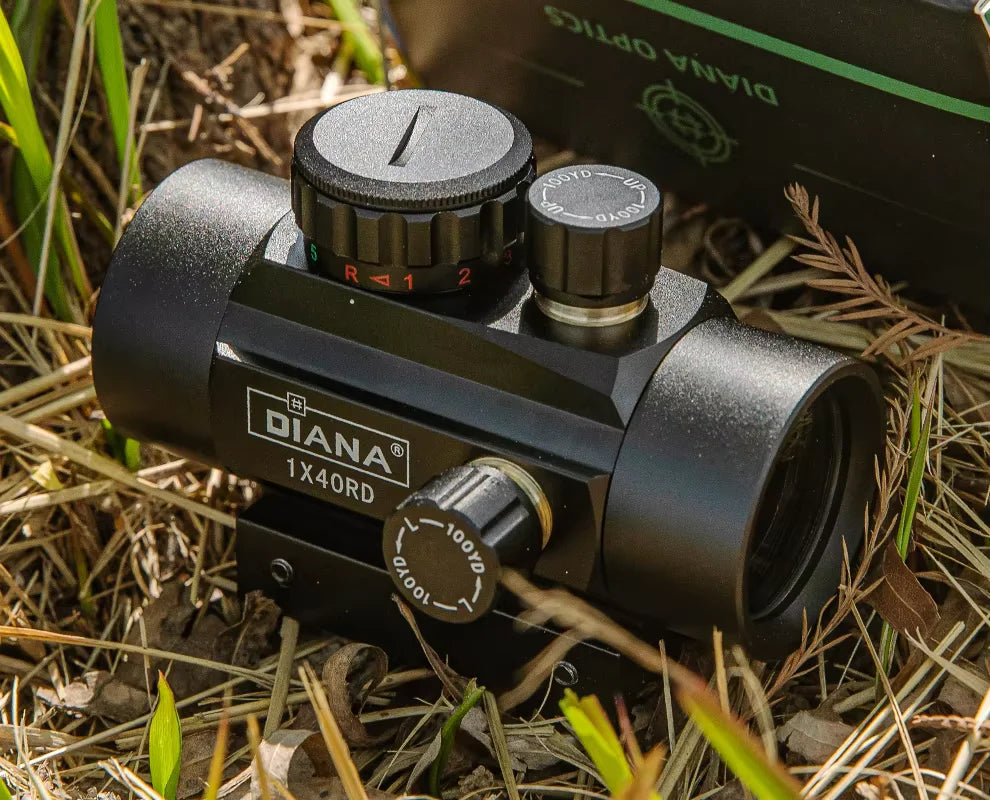 DIANA 1x40 Green Red Dot Scope Optics with 11/20mm Mount Outdoor Optical Tool Riflescope
