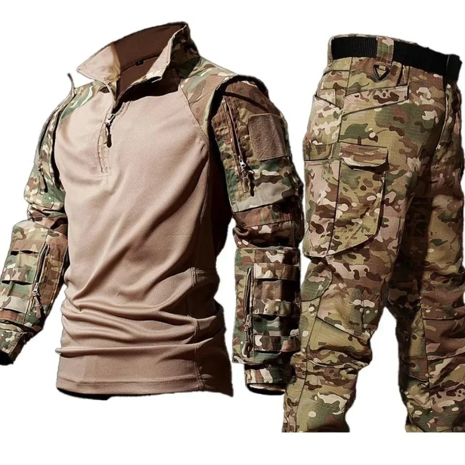 Camo Suits Tactical Shirts Training Sets Multi-pocket Army Multicam Uniforms Work Wear Pants Hunting Clothes Wear-resisting