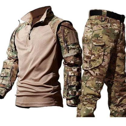 Camo Suits Tactical Shirts Training Sets Multi-pocket Army Multicam Uniforms Work Wear Pants Hunting Clothes Wear-resisting