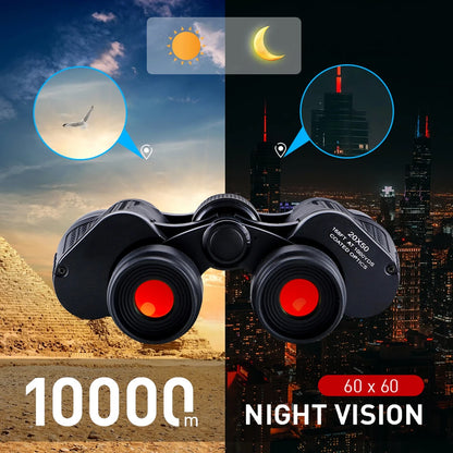 180x100 Zoom  Professional HD BAK4-Prism Powerful Binoculars Day Night Vision Long Range Outdoor Waterproof