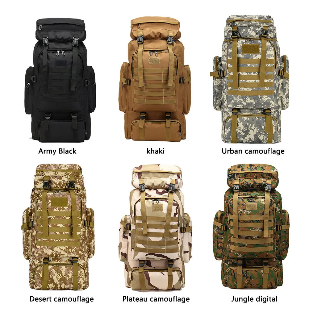 80L Tactical Backpack Outdoor Military Rucksacks