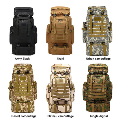 80L Tactical Backpack Outdoor Military Rucksacks