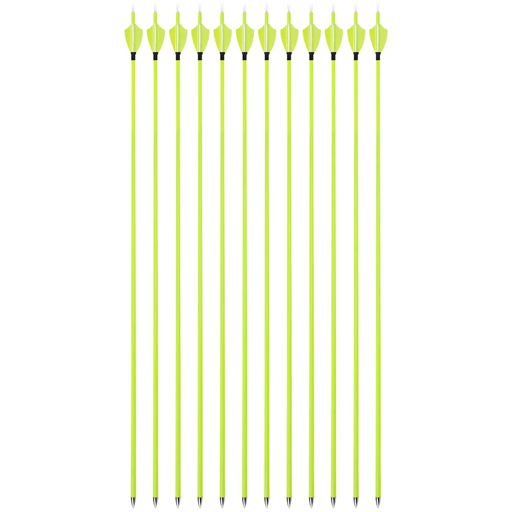 Mixed Carbon Arrows 12pcs 30/31 Inch Spine1500 ID4.2mm with 2 Inch Vanes