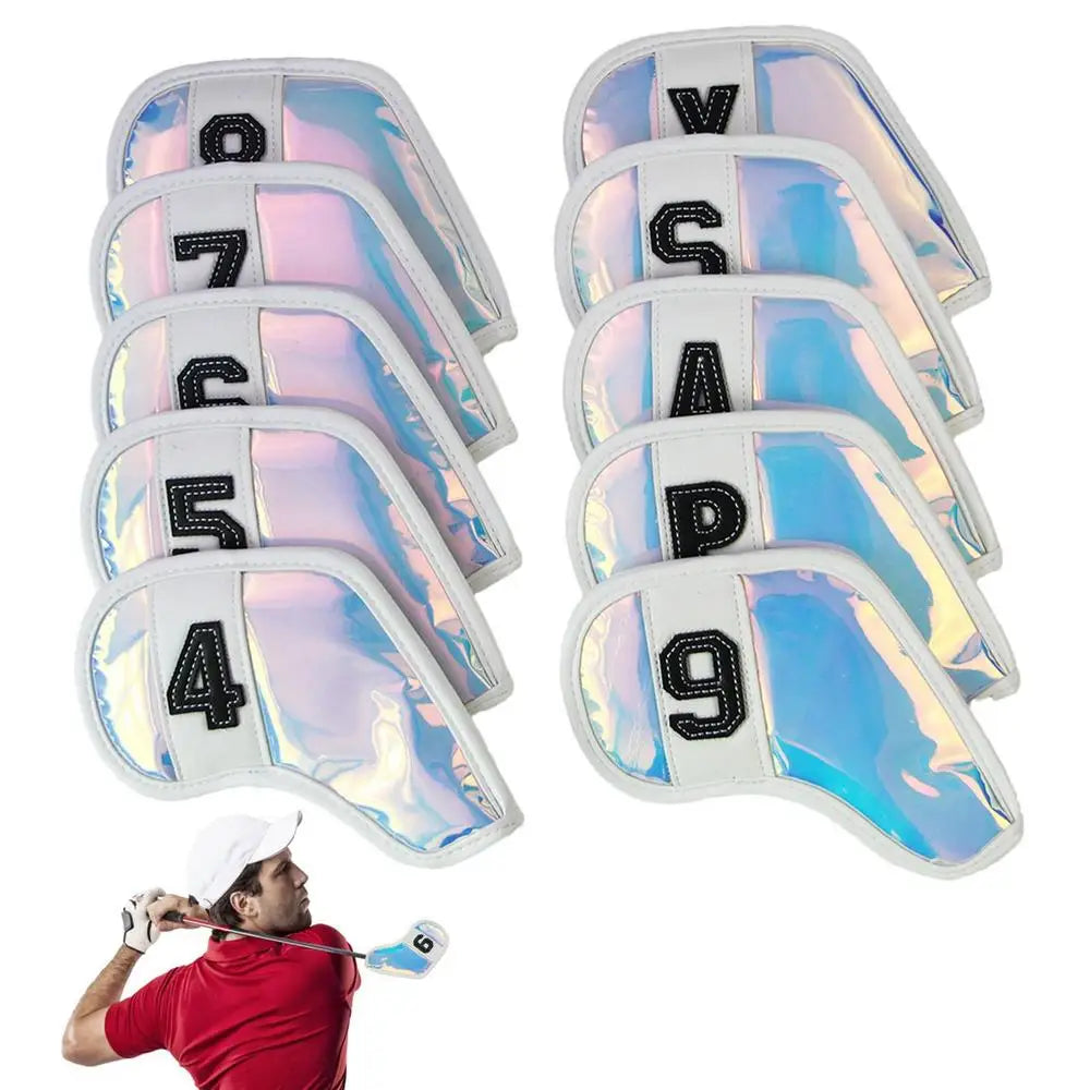 10pcs Golf Club Cover Driver Fairway Hybrid Waterproof Protector Set