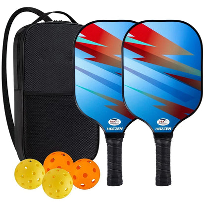 Pickleball Paddles Set Rackets Portable Racket Cover Carrying Bag Gift Kit USAPA Approved, Honeycomb Core 4 Balls