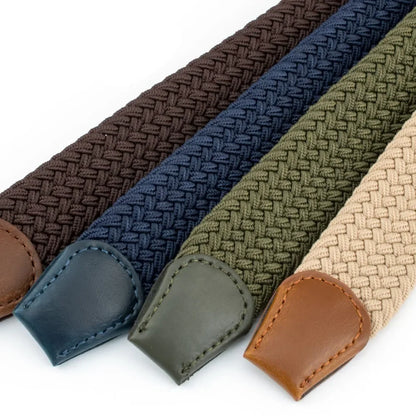 Stretch Woven Breathable Alloy Pin Buckle Belt for Men Women