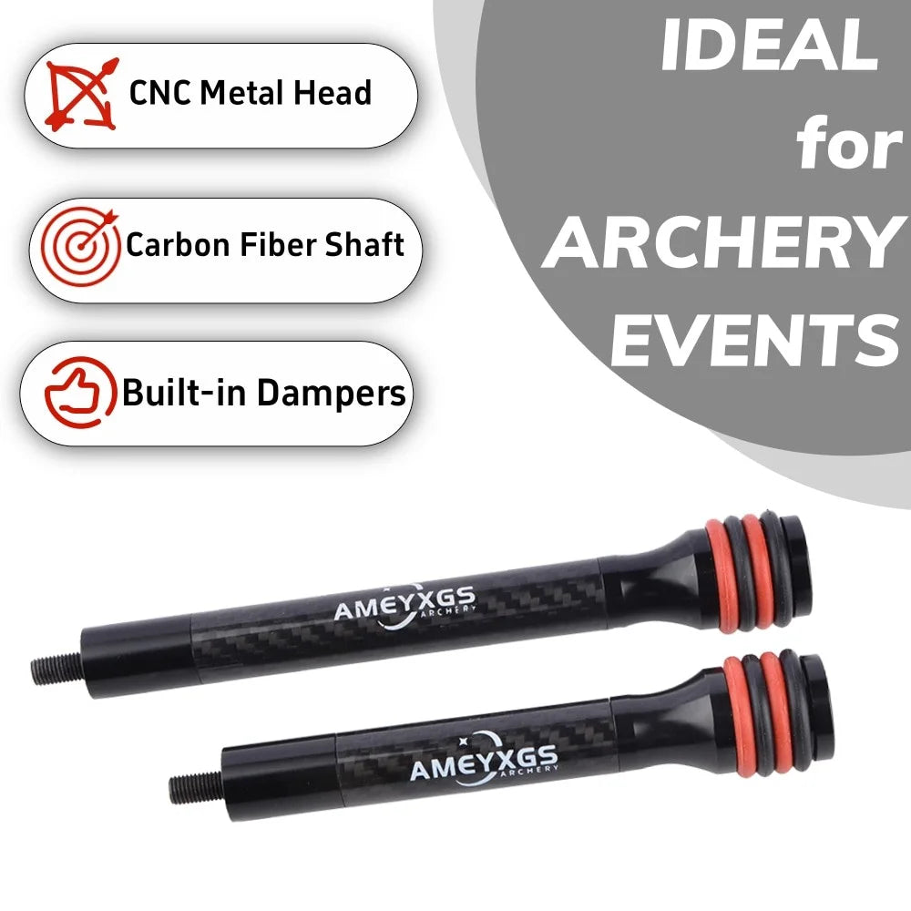 6/8/10/12 Inch Bow Vibration Damper Stabilizer Lightweight Carbon Fiber Balance Rod OD20mm Standard Interface Shock Absorber Bar Reduce Recoil