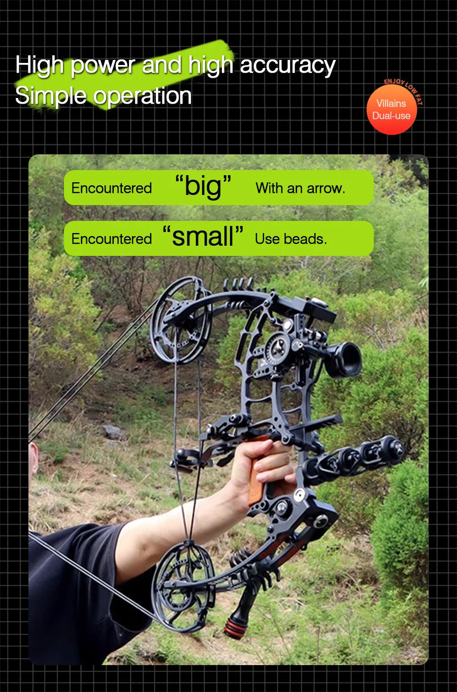 Compound Bow Adjustable Pound Draw Length,Dual-Use (Steel Balls/Arrows)