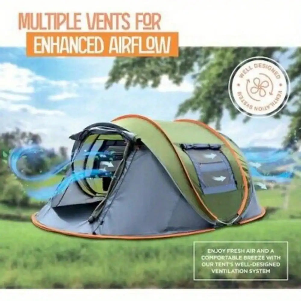 Camping Tent - 4-Person Easy Pop Up Tent Waterproof