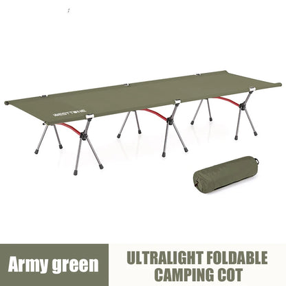 WESTTUNE Camping Cot with Leg Extenders Portable Folding Bed Ultralight