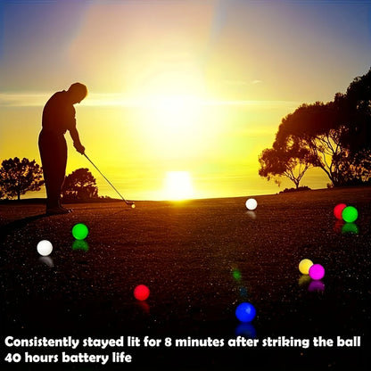 Luminous Golf Balls Set - 6/12/18 Piece Illuminated Night Golf Balls Six Colors Randomly Available for Enhanced Visibility