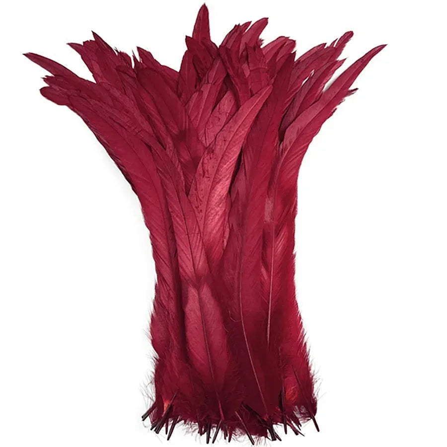 100pcs 25-40cm Wholesale Rooster Feathers Wedding Crafts DIY Natural Feather