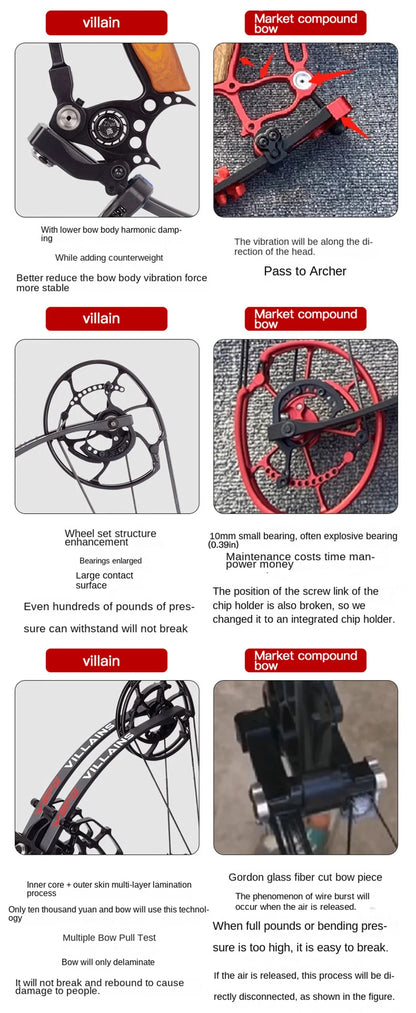 Compound Bow Adjustable Pound Draw Length,Dual-Use (Steel Balls/Arrows)