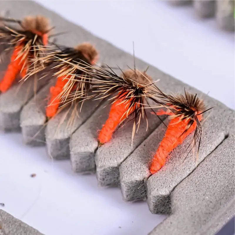 Fly Fishing Lure Kit 50X Artificial Fishing Baits With Storage Box Portable Fly Hook For Bass Trout Walleye Casual Activity Gear
