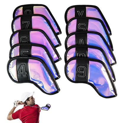 10pcs Golf Club Cover Driver Fairway Hybrid Waterproof Protector Set