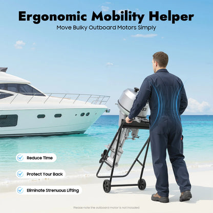 Outboard Boat Motor Stand Cart, Outboard Engine Stand Carrier Cart Dolly Multi Portable Folding Boat Engine Trolley with 2 Wheels for Motor Storage Repair and Maintenance