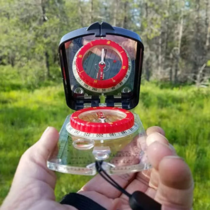 Boy Scout Sighting Compass - Adjustable Declination Mirror, Compass Base Plate,