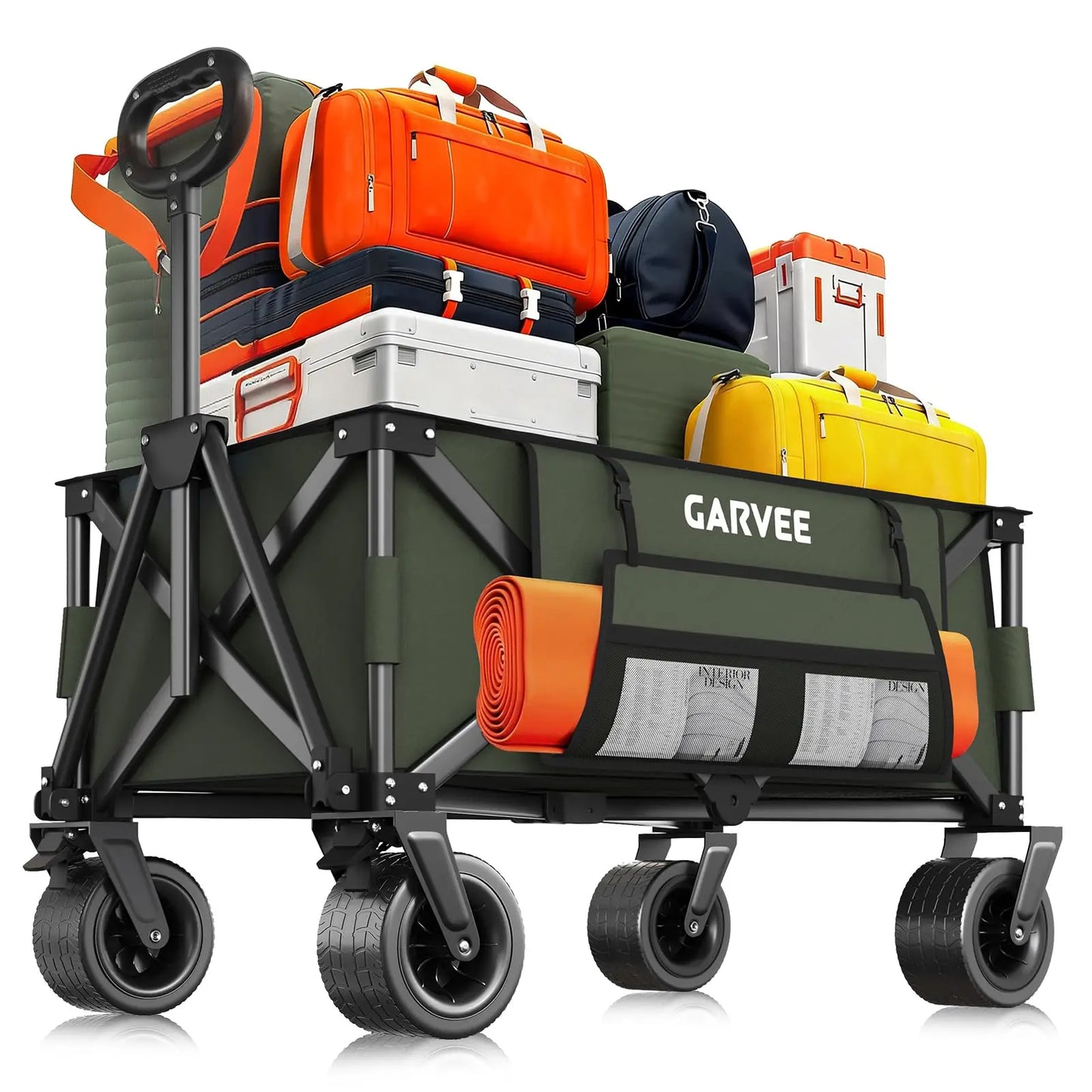 Camping Trolley Heavy Duty Portable Collapsible Festival Cart with All Terrain Wheels