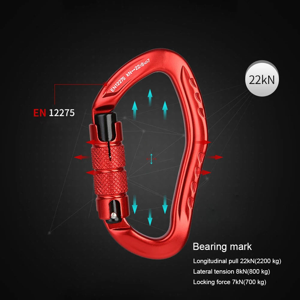 Carabiner Clip Aluminum Alloy Heavy Duty Carabiners Screw Lock