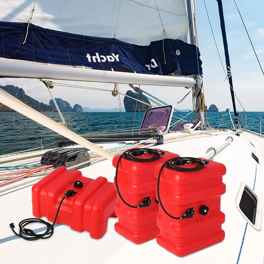 Portable Boat Fuel Gas Tank,14.5 Gallon/55L Outboard Engine Marine Boat Tank with Transfer Hose & Gauge