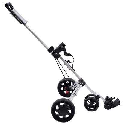 3-Wheel Golf Push Cart, Portable Foldable Golf Cart