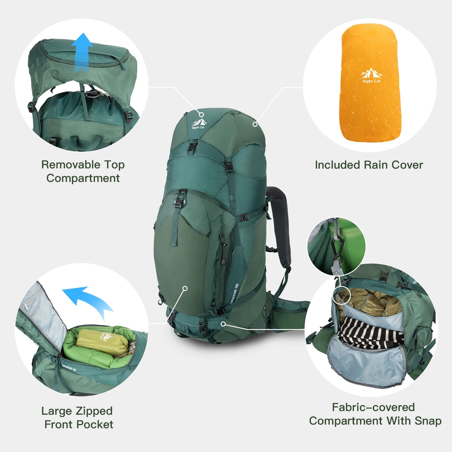 Night Cat 30L Hiking Backpack- Internal Frame; Men&Women Ultralight