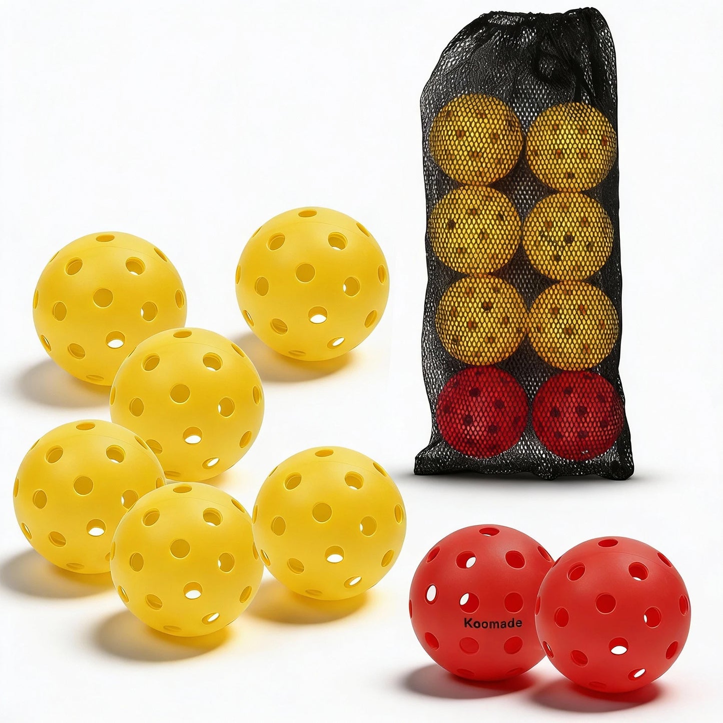 8/16pcs Pickleball Balls 40 Holes Colorful and Durable Pickleballs 74mm