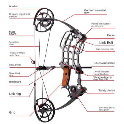 Compound Bow Adjustable Pound Draw Length,Dual-Use (Steel Balls/Arrows)