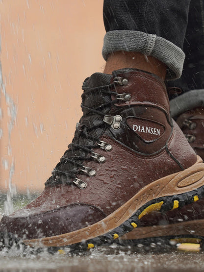High Top Men Work Shoes Anti-Puncture Anti-smash   Slip Resistant Wate Resistant Hiking Boots