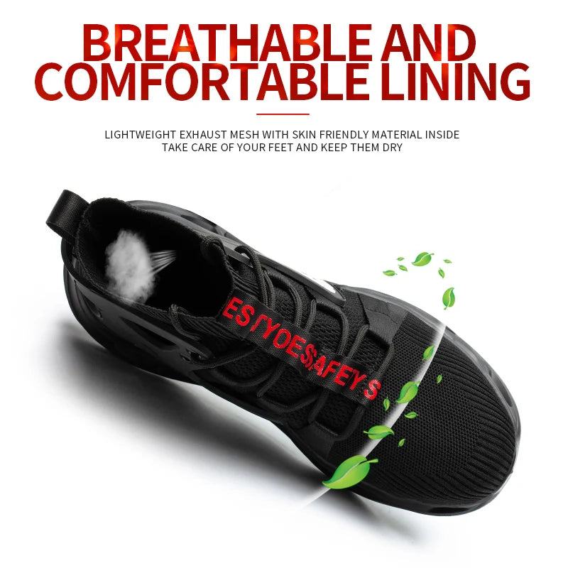 Fashionable breathable anti-smash and anti-puncture safety shoes