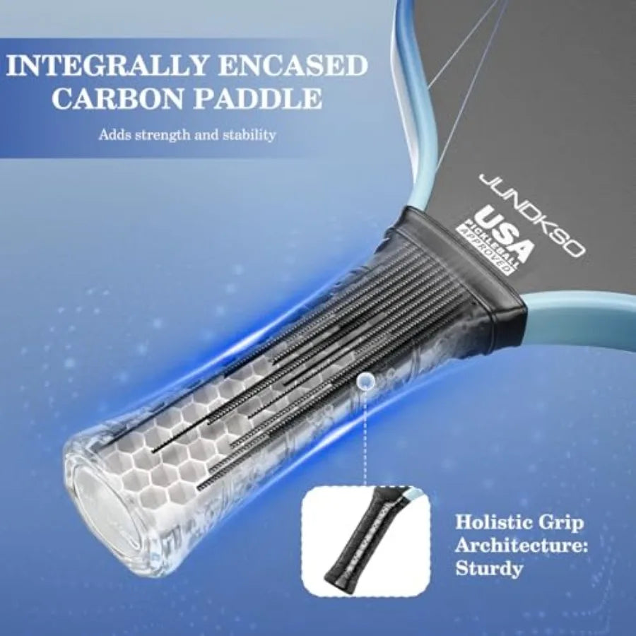 Pickleball Paddles Set of 2 - Carbon Fiber Pickle Ball Paddle Composite - USAPA Approved Pro Pickle Racket -14mm Lightweight Ho