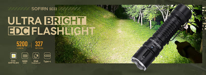LED Tactical Flashlight XHP70.3 HI  5200lm Powerful 21700 Type C Rechargeable